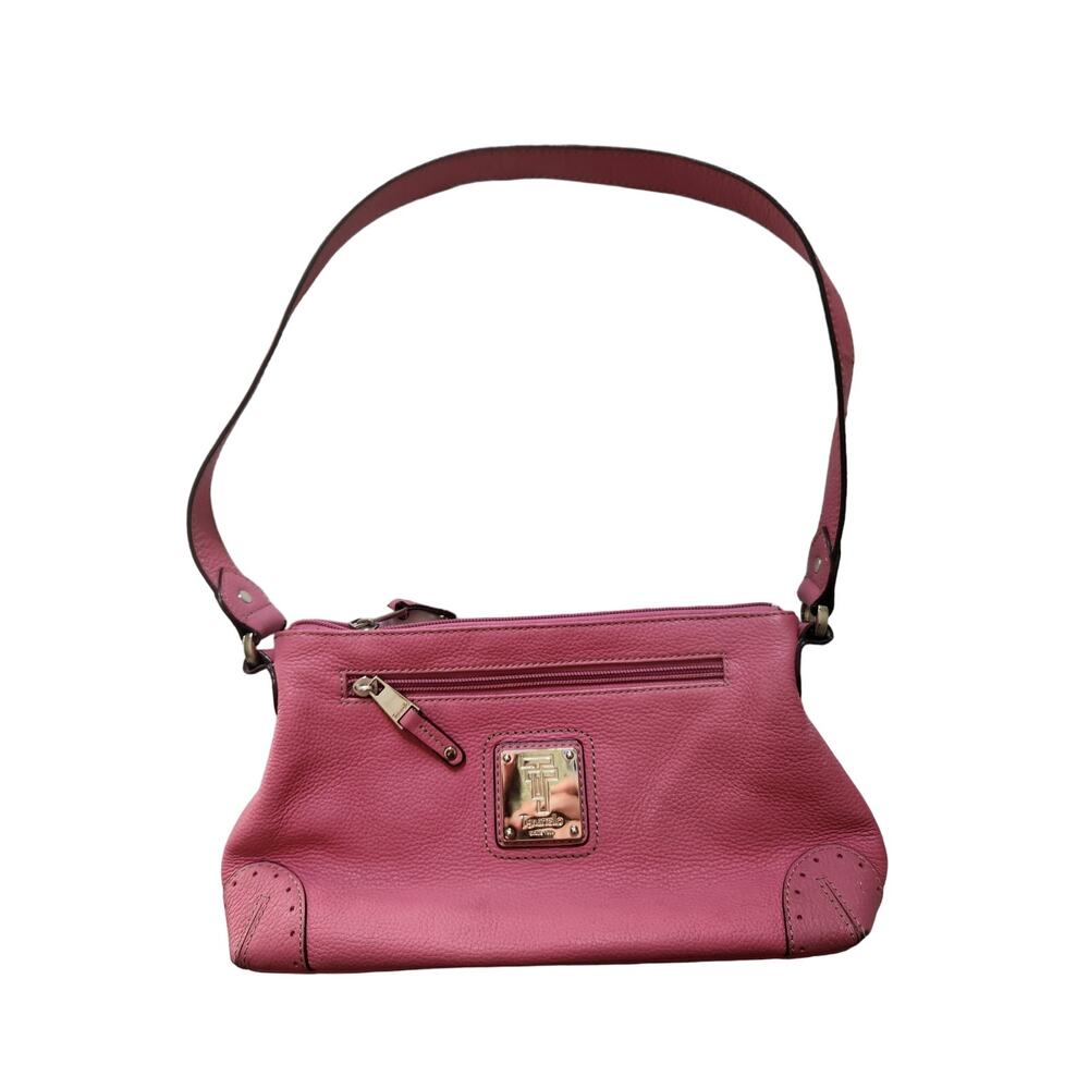 Genuine leather pink y2k shoulder bag
